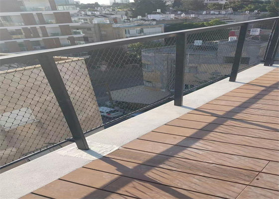 Fixed Precision Inox Rope Mesh Fencing Open Style Fixture 300*200 Mm