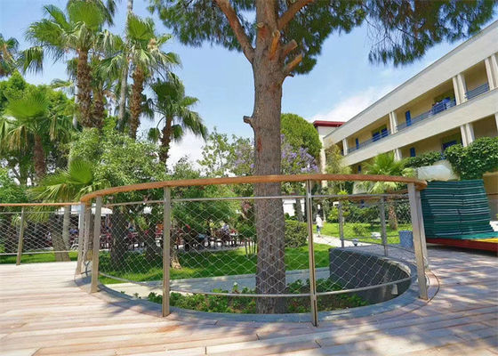 Stainless Steel Ferrule Rope Mesh 4.0mm AISI 304 316 Rhombus X Tend Cable Mesh