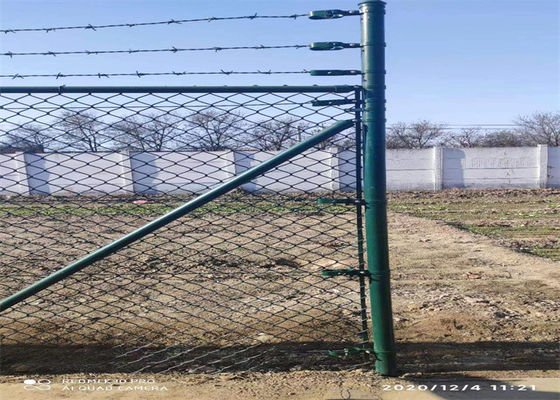 Galvanized PVC Coated Metal Mesh Fence Diamond Hole Cyclone Chain Link Fencing