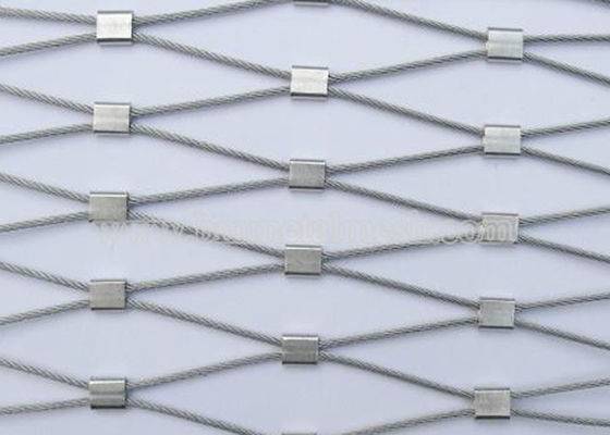 Inox Flexible X-Tend Ferrule Wire Rope Mesh For Zoo Animal Fencing