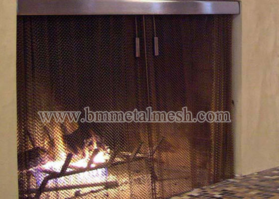 Decoration Architectural Metal Mesh Metal Coil Drapery Screen Woven Baking Finish