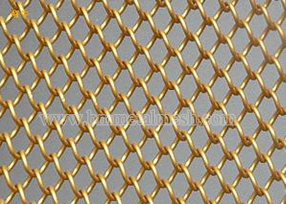 Woven Aluminum Chain Link Curtain Customized Length And Width Architectural Wire Mesh