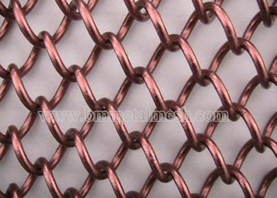 Woven Aluminum Chain Link Curtain Customized Length And Width Architectural Wire Mesh