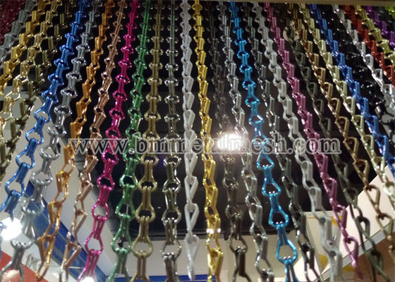 Aluminum Double Hooks Chain Link Curtain For Fly Screen