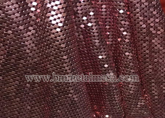 Oxidization Metallic Cloth / Metal Mesh Drapery Aluminium Chain Fly Screen