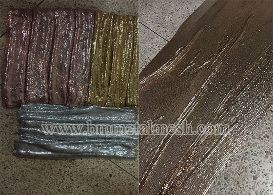 3mm Golden Color Metallic Sequin Metal Mesh Fabric