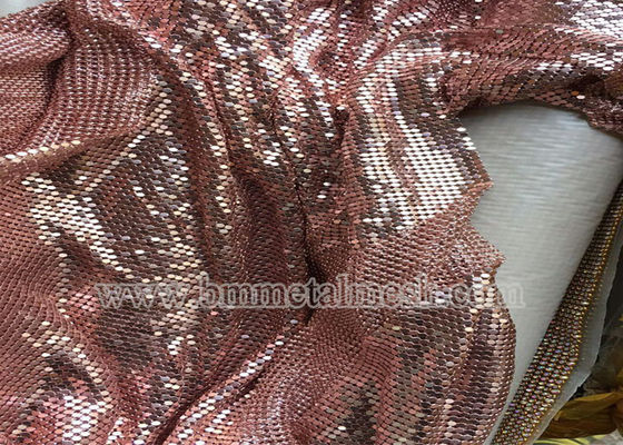Colorful 3mm Sequin Aluminum Garment Silver Metallic Mesh Fabric For Bag