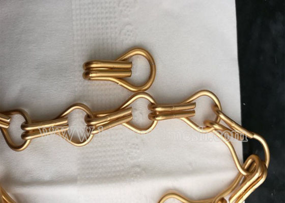 Double Hook Chain Link Fly Screen Curtain 90x210cm For Door Curtain