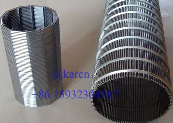 SUS316 Weld Johnson Wedge Wire Screen Sieve Tube 23um Filteration
