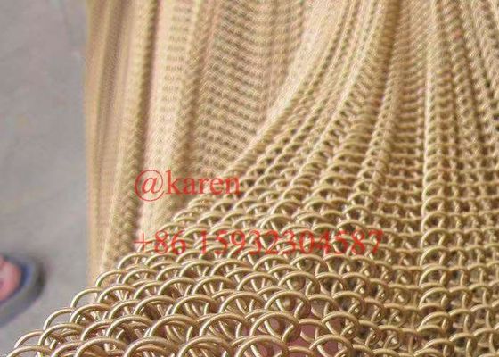 Decorative Architectural Woven Wire Mesh Chain Mail Mesh Curtain Walls SS304 SS316