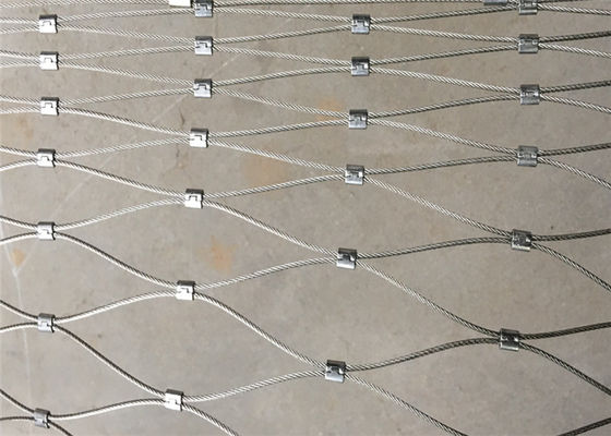 316 Flexible Ferrule Type Stainless Steel Wire Rope Mesh For Zoo Animal Fence