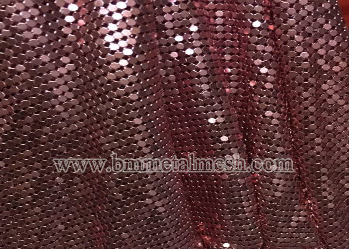 Colorful 3mm Sequin Mesh Fabric Aluminum Garment Silver Metallic Mesh For Bag