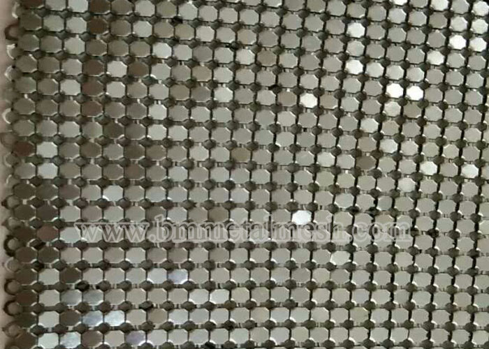 Fashionable Metal Screen Drapery Decorative/Silver Metallic Clothing/Sequin Metal Mesh Fabric