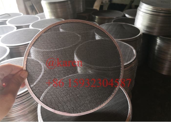 100 Mesh 304 Stainless Steel Round Multi Layer Extruder Screens With Aluminum Framed Edge