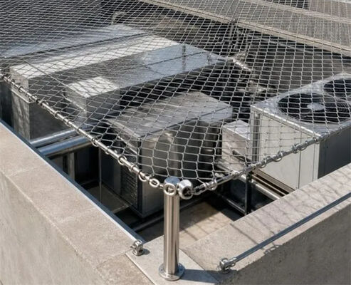 Kalite Güvenlik Koruması İçin Galvanizli Çelik Drone Karşıtı Tel Halat Ağ Sistemi Fabrika